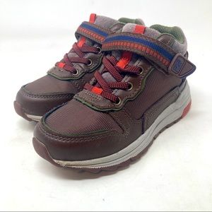 Stride Rite M2P Nate Boys Toddler Sneakers Velcro Brown Gray Red Size 10.5